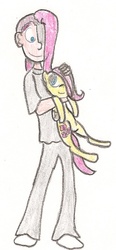 Size: 407x880 | Tagged: safe, artist:hoodie22, fluttershy, human, g4, human ponidox, humanized, pyroshy, skinny, thin