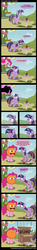 Size: 1700x11500 | Tagged: safe, artist:thunderhawk03, pinkie pie, twilight sparkle, earth pony, pony, unicorn, g4, :3, annoying orange, apple, comic, female, food, mare, musical instrument, orangified, piano