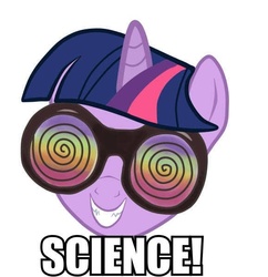 Size: 579x599 | Tagged: safe, artist:mike-hawke, twilight sparkle, g4, dr. insano, goggles, science, spoony, text, the spoony experiment