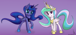 Size: 2175x1000 | Tagged: safe, artist:sonicrainboom93, princess celestia, princess luna, alicorn, pony, g4, duo, duo female, female, mare, royal sisters, siblings, sisters