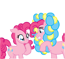 Size: 698x633 | Tagged: safe, artist:reina-del-caos, pinkie pie, earth pony, pony, g4, balloon, bubble berry, female, male, rule 63, self ponidox, selfcest, ship:bubblepie, shipping, simple background, straight, transparent background