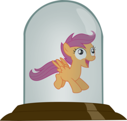 Size: 915x873 | Tagged: safe, scootaloo, pegasus, pony, g4, derp, female, filly, flying, meme, pony in a bottle, simple background, solo, transparent background, useless jar of air, useless jar of pony