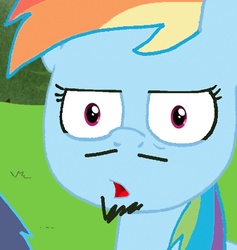 Size: 700x738 | Tagged: safe, artist:ajmstudios, rainbow dash, g4, doodle, funny, goatee, mousdash, moustache, random