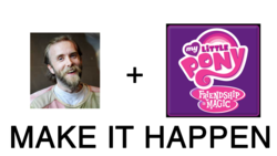 Size: 1488x842 | Tagged: safe, g4, all caps, exploitable meme, make it happen, meme, meta, my little pony logo, text, varg vikernes