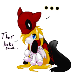 Size: 640x640 | Tagged: safe, artist:thamutt, oc, oc:frolic, deadpool, deadpool is best pony, freckles, ponified