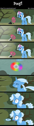 Size: 1027x3775 | Tagged: dead source, safe, artist:j-z-a, rainbow dash, trixie, pony, unicorn, g4, alternate hairstyle, comic, female, mare, rock farm, sonic rainboom