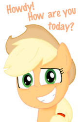 Size: 537x794 | Tagged: safe, artist:ajmstudios, applejack, g4, applejack smile, cute, fun, meme, smiling, talk, talkcute