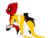 Size: 800x600 | Tagged: safe, artist:thamutt, oc, oc:frolic, chainsaw, deadpool, deadpool is best pony, freckles, ponified, simple background, transparent background