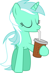 Size: 3222x4703 | Tagged: safe, artist:daydreamsyndrom, lyra heartstrings, pony, g4, cup, female, oat smoothie, simple background, smoothie, solo, straw, transparent background, vector