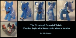 Size: 3096x1552 | Tagged: safe, artist:gryphyn-bloodheart, trixie, pony, g4, alicorn amulet, customized toy, fashion style, irl, photo, solo, toy