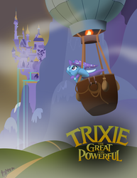 Size: 4640x6000 | Tagged: safe, artist:cooltomorrowkid, trixie, g4, absurd resolution, crossover, movie poster, oz the great and powerful