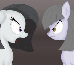 Size: 1000x868 | Tagged: safe, artist:kas92, limestone pie, marble pie, g4, argument, pie sisters, sisters