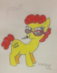 Size: 1530x1961 | Tagged: safe, artist:dabestpony, glasses, janet perlstein, magic school bus, ponified