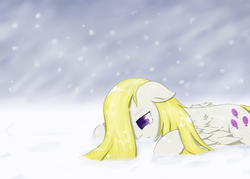Size: 1120x800 | Tagged: safe, artist:muffinsforever, surprise, pony, g1, g4, female, g1 to g4, generation leap, snow, snowfall, solo, surprisamena