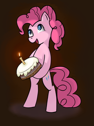 Size: 2448x3264 | Tagged: safe, artist:omgmax, pinkie pie, earth pony, pony, g4, bipedal, cake
