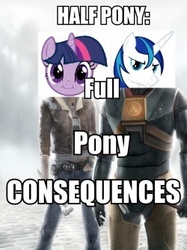 Size: 250x334 | Tagged: safe, shining armor, twilight sparkle, g4, half life full life consequences, half-life, image macro