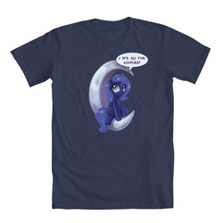 Size: 1000x1000 | Tagged: dead source, safe, artist:kp-shadowsquirrel, princess luna, pony, g4, official, clothes, irl, merchandise, moon, photo, shirt, solo, welovefine, woona