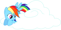 Size: 6622x3244 | Tagged: safe, artist:tiwake, rainbow dash, pony, g4, cloud, female, simple background, solo, transparent background, vector