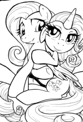 Size: 681x1000 | Tagged: safe, artist:buttercupsaiyan, fluttershy, rarity, g4, female, lesbian, ship:flarity, shipping