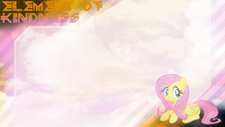 Size: 2560x1440 | Tagged: safe, artist:tasorrog, fluttershy, g4, text, vector, wallpaper