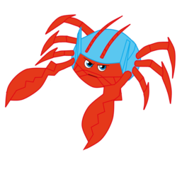 Size: 1000x1000 | Tagged: safe, artist:onemanstance, crab, crabnasty, g1, g4, captain crab nasty, g1 to g4, generation leap, optimus prime, peter cullen, simple background, transformers, transparent background, voice actor joke