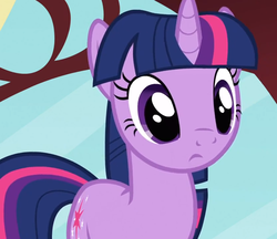 Size: 937x808 | Tagged: safe, screencap, twilight sparkle, pony, unicorn, g4, spike at your service, curious, cute, female, frown, golden oaks library, library, mare, solo, unicorn twilight