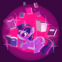 Size: 650x656 | Tagged: safe, artist:cenyo, twilight sparkle, pony, g4, book, female, magic, solo