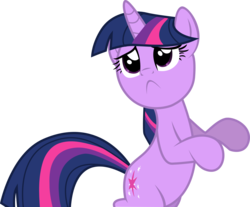 Size: 2001x1653 | Tagged: safe, artist:cupcakescankill, twilight sparkle, pony, unicorn, g4, the crystal empire, bipedal, female, sad, simple background, solo, the failure song, transparent background, unicorn twilight, vector