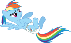 Size: 2000x1226 | Tagged: dead source, safe, artist:cupcakescankill, derpibooru exclusive, rainbow dash, pegasus, pony, g4, diaper, female, non-baby in diaper, show accurate, simple background, solo, transparent background, vector