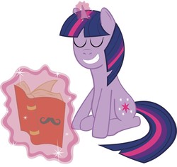 Size: 2402x2272 | Tagged: safe, artist:1ltdaniels, twilight sparkle, g4, book, moustache