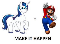 Size: 747x550 | Tagged: safe, shining armor, g4, crossover, exploitable meme, make it happen, male, mario, meme, super mario