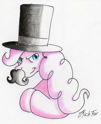 Size: 1039x1280 | Tagged: safe, artist:richfox, pinkie pie, g4, hat, moustache, top hat