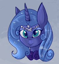 Size: 195x211 | Tagged: source needed, safe, artist:lulubell, princess luna, pony, g4, bust, female, picture for breezies, s1 luna, solo