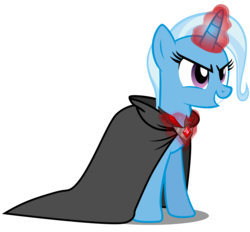 Size: 7000x6500 | Tagged: safe, artist:caliazian, trixie, pony, unicorn, g4, magic duel, .ai available, .svg available, absurd resolution, alicorn amulet, amulet, cape, clothes, dark magic, female, grin, horn, magic, mare, simple background, solo, transparent background, vector