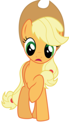 Size: 4642x8192 | Tagged: safe, artist:thatguy1945, applejack, earth pony, pony, g4, absurd resolution, female, looking down, raised hoof, simple background, solo, transparent background, vector