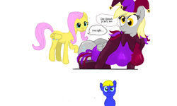 Size: 801x481 | Tagged: safe, derpy hooves, pegasus, pony, g4, female, flockdraw, jester, mare