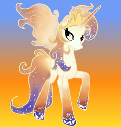 Size: 900x940 | Tagged: safe, artist:chromadraws, artist:spyrothefox, oc, oc only, oc:queen galaxia, alicorn, pony, alicorn oc, fanart, gradient background, solo