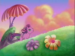 Size: 640x480 | Tagged: safe, screencap, skywishes, earth pony, pony, dancing in the clouds, g3, hill, pretty, windswept hair, windswept mane