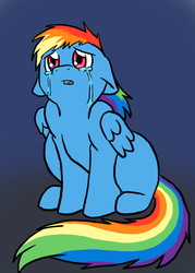 Size: 500x700 | Tagged: safe, artist:catlover1672, rainbow dash, pony, g4, crying, female, sad, solo