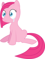 Size: 867x1118 | Tagged: safe, artist:melindaington, pinkie pie, earth pony, pony, g4, crying, female, pinkamena diane pie, sad, simple background, sitting, solo, transparent background, vector