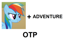 Size: 855x508 | Tagged: safe, rainbow dash, g4, exploitable meme, image macro, otp