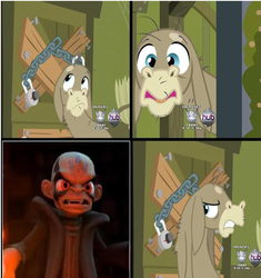 Size: 570x607 | Tagged: safe, edit, edited screencap, screencap, cranky doodle donkey, donkey, a friend in deed, g4, crossover, kaos, meme, skylanders