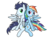 Size: 988x808 | Tagged: safe, artist:isegrim87, rainbow dash, soarin', pegasus, pony, g4, female, male, mare, one wing out, ship:soarindash, shipping, simple background, stallion, straight, transparent background, wings