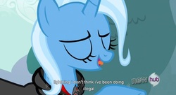 Size: 1583x859 | Tagged: safe, screencap, trixie, g4, magic duel, youtube caption, youtube link