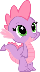 Size: 1060x1920 | Tagged: safe, dragon, g4, dragoness, eyelashes, female, pink, recolor, rule 63, simple background, smiling, solo, spiketta, transparent background