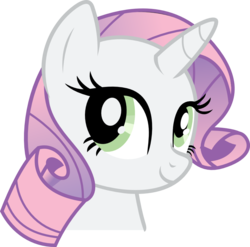 Size: 1000x986 | Tagged: dead source, safe, artist:cupcakescankill, rarity, sweetie belle, oc, oc only, oc:rivine, pony, unicorn, g4, female, fusion, fusion:raribelle, fusion:rarity, fusion:sweetie belle, simple background, solo, transparent background, vector