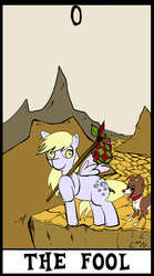 Size: 781x1400 | Tagged: safe, artist:theuglyother, derpy hooves, winona, pegasus, pony, g4, female, mare, tarot card, the fool