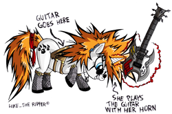 Size: 2187x1446 | Tagged: safe, artist:luketheripper, oc, oc only, fishnet stockings, guitar, heavy metal, metal, sunglasses