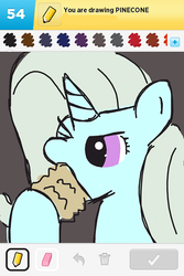 Size: 352x528 | Tagged: safe, trixie, g4, draw something, pinecone, trixie eating pinecones