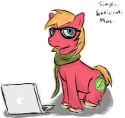 Size: 850x800 | Tagged: safe, big macintosh, earth pony, pony, g4, apple (company), clothes, glasses, hipster, male, scarf, stallion